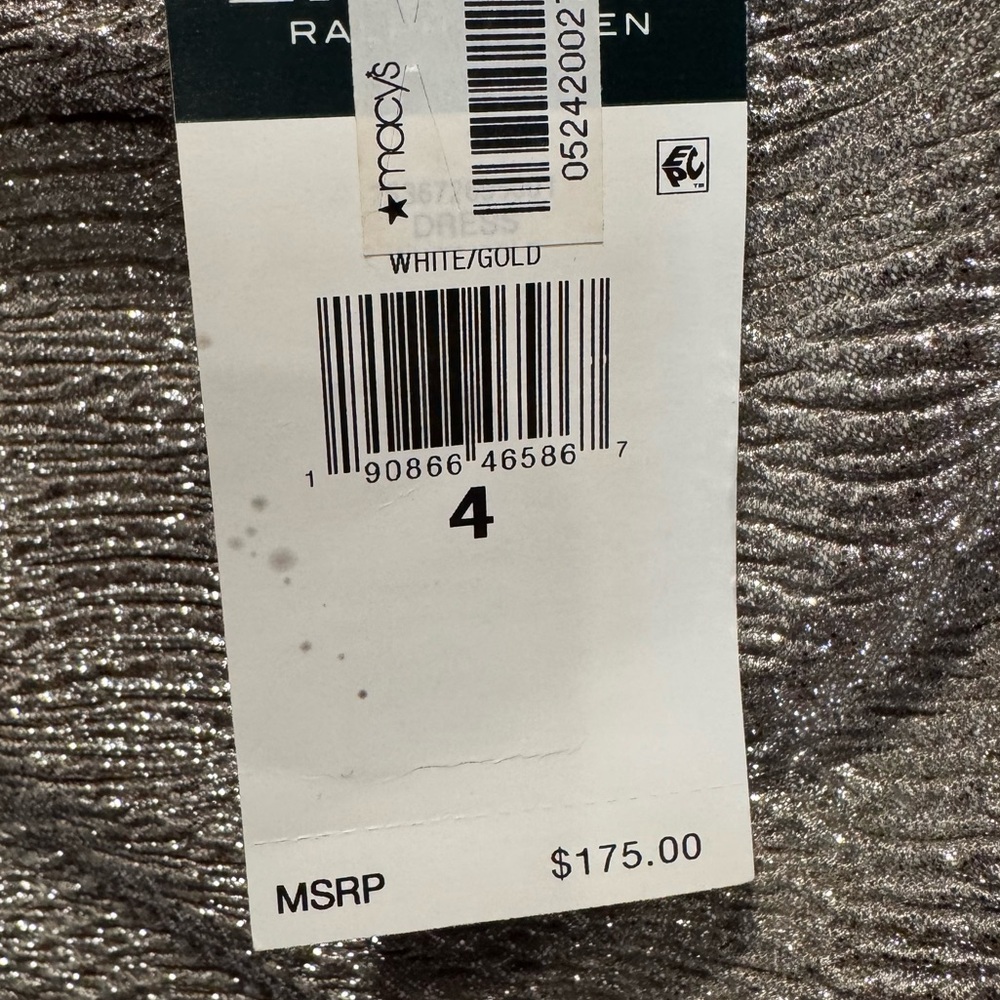 NWT Lauren Ralph Lauren Metallic Cowl Neck Sheath Dress Sz 4 - Picture 14 of 14